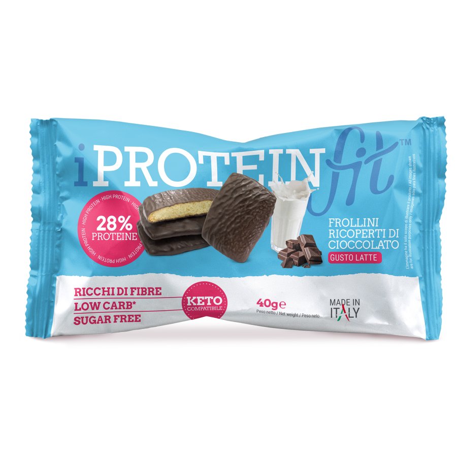 Iproteinfit Frollini Gusto Latte Ricoperti di Cioccolato, 40 g